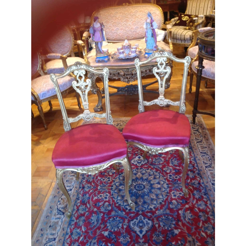 Paire de chaises rouges St LouisXV. Ep: Napoléon lll