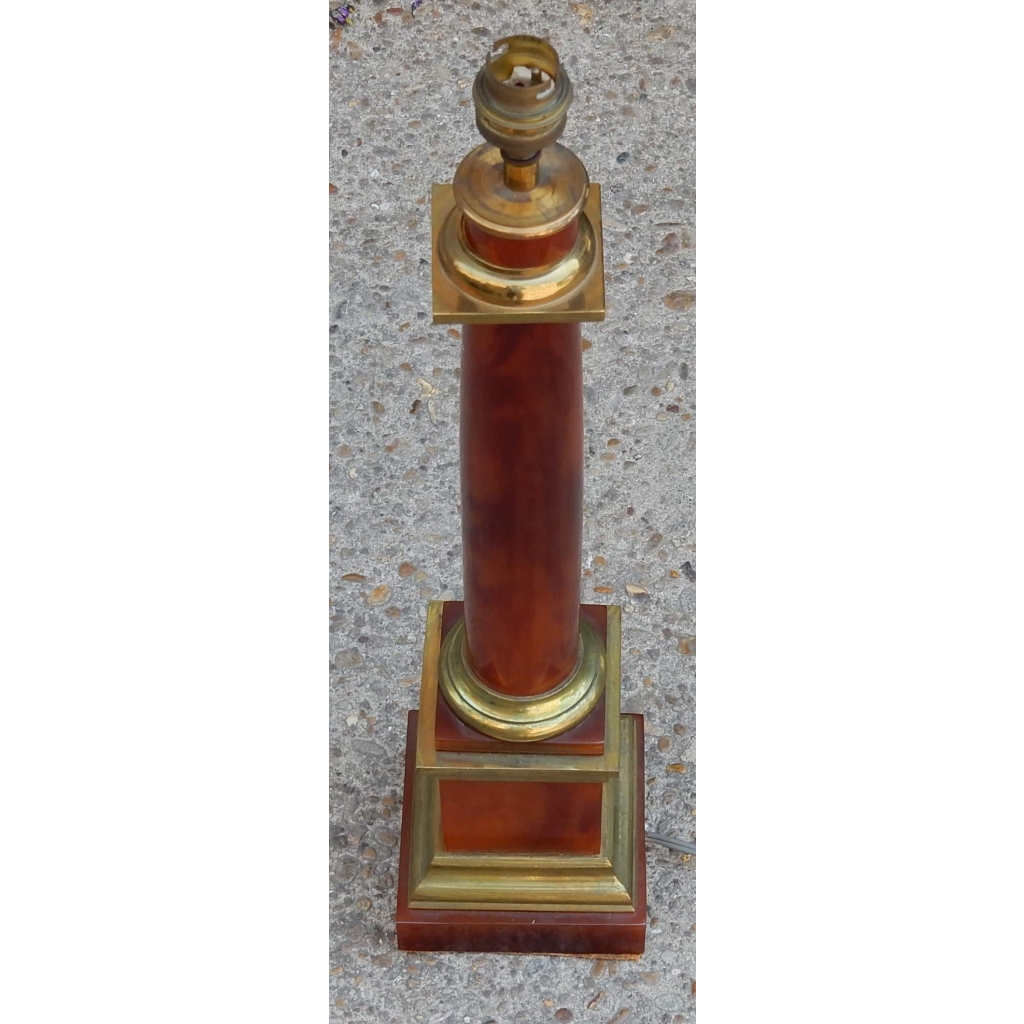 1950/70 Lampe maison Jansen Laiton et Bakélite Couleur Ambre