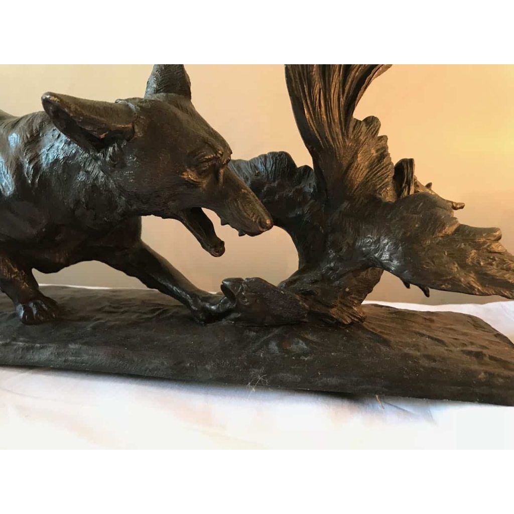 Bronze « Le renard », signé Drouot. Ref:162. | Biron Bronze "Le renard", signé Drouot. Ref:162.