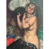 Peinture sur toile " La femme à l'éventail". Ref:9