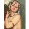 Peinture sur toile " La femme à l'éventail". Ref:9