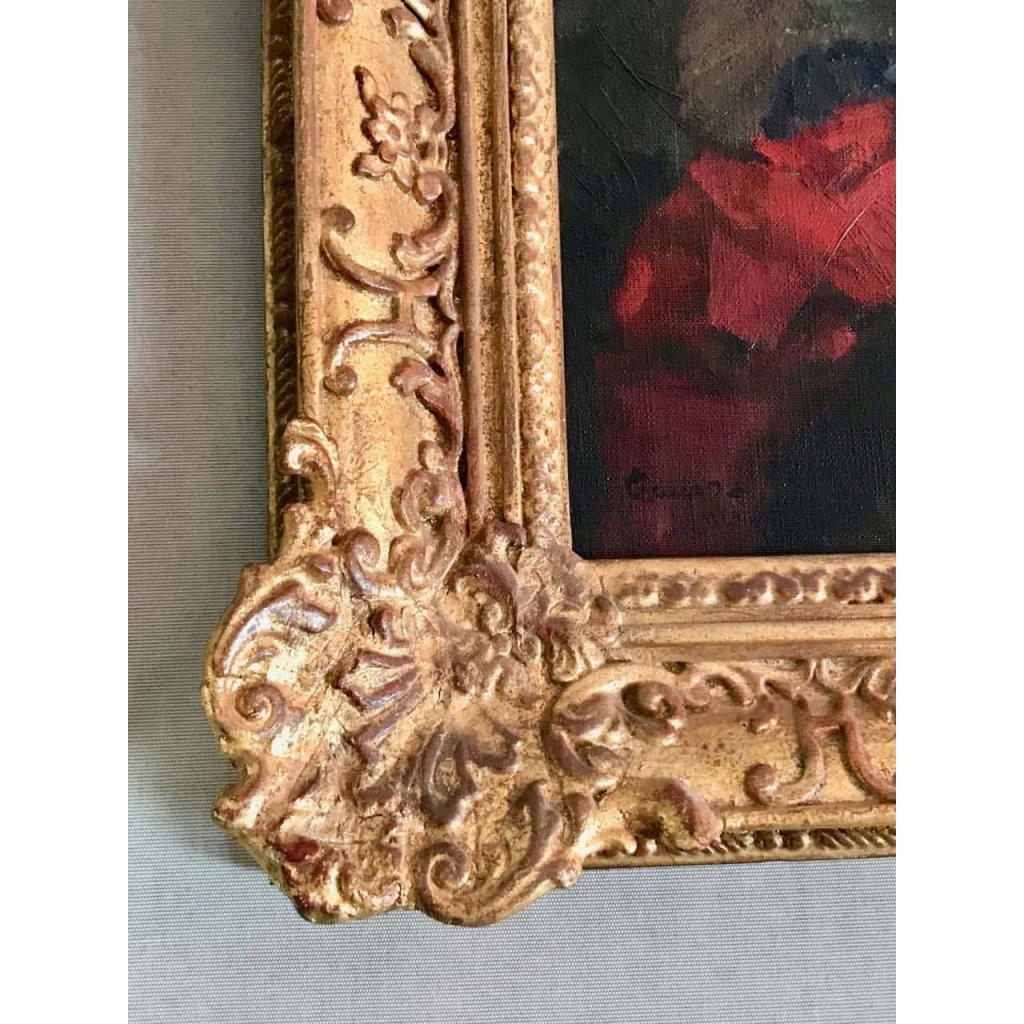Peinture sur toile " La femme à l'éventail". Ref:9