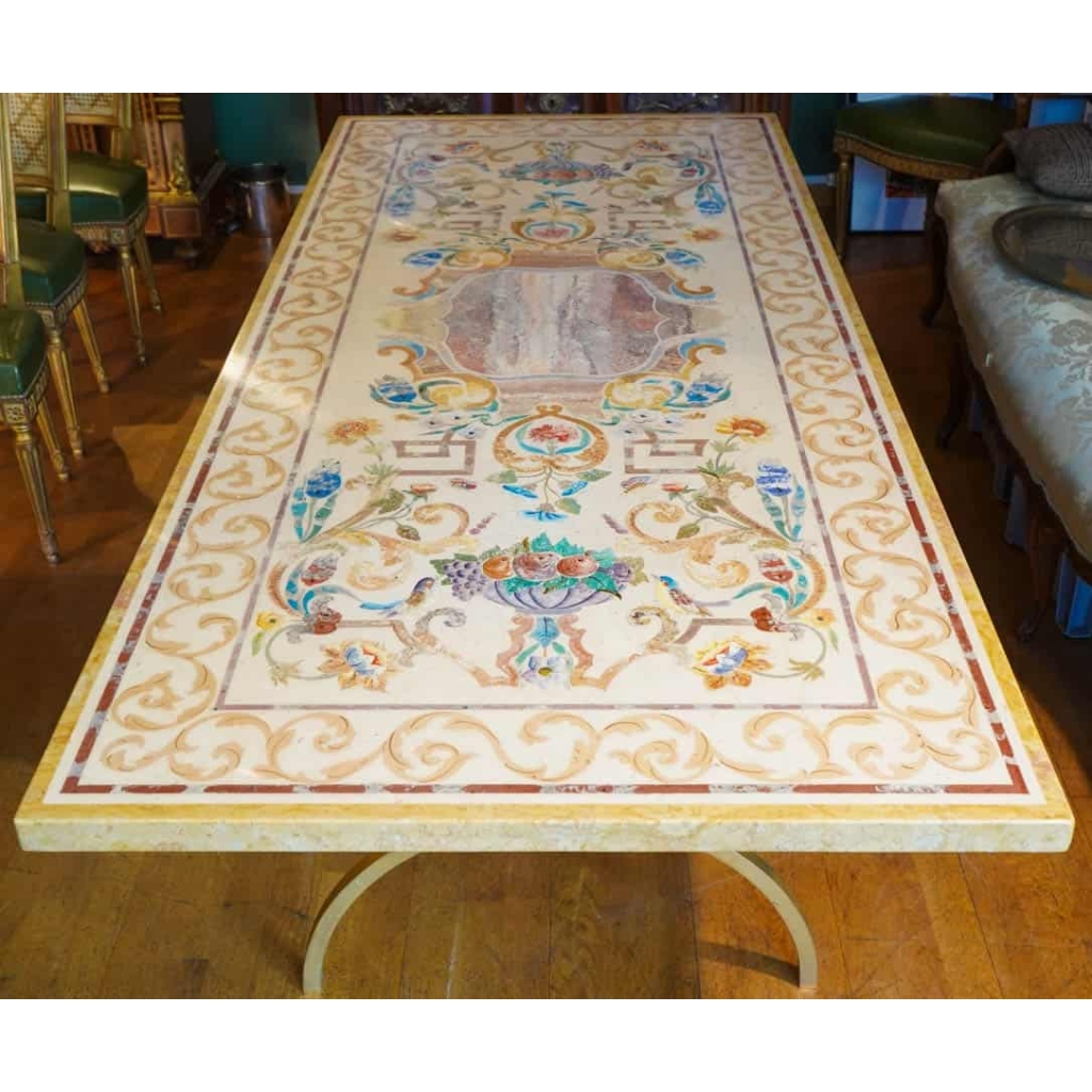 Table de salle à manger en pierre des années 80