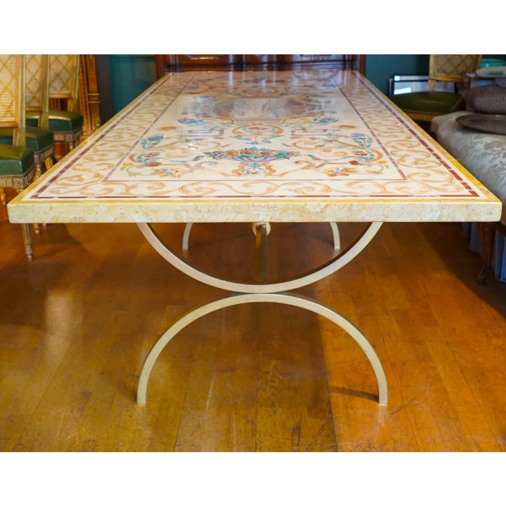 Table de salle à manger en pierre des années 80