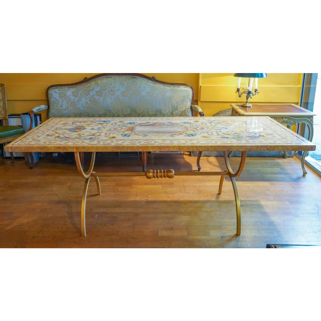 Table de salle à manger en pierre des années 80