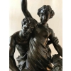 Bronze à patine brune sur socle de marbre griotte, rotatif « L’éducation de Bacchus » par Clodion. Ref: Charles 02. | Biron Bronze à patine brune sur socle de marbre griotte, rotatif "L'éducation de Bacchus" par Clodion. Ref: Charles 02.