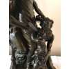 Bronze à patine brune sur socle de marbre griotte, rotatif « L’éducation de Bacchus » par Clodion. Ref: Charles 02. | Biron Bronze à patine brune sur socle de marbre griotte, rotatif "L'éducation de Bacchus" par Clodion. Ref: Charles 02.