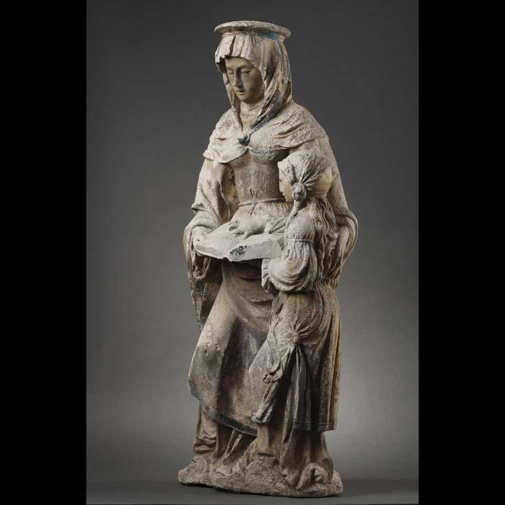 L’Education de la Vierge. Pierre sculptée, Est de la France avant 1550. | Biron L’Education de la Vierge. Pierre sculptée, Est de la France avant 1550.