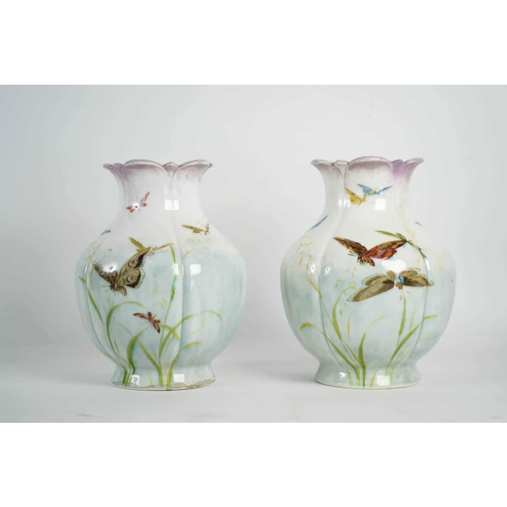 Théodore deck ( 1823 – 1851 ) – paire de vases en céramique, XIXème | Biron |||||||||