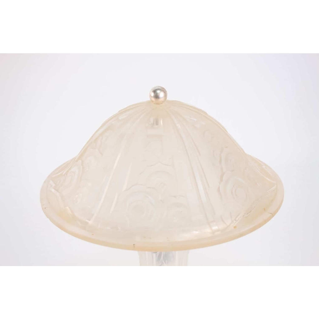 Hettier Vincent Paire de Lampes en verre 1930