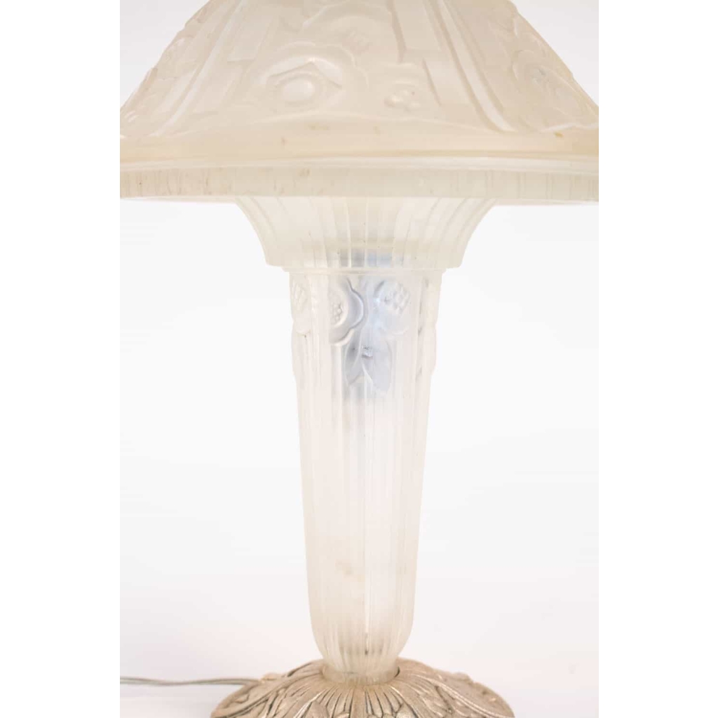 Hettier Vincent Paire de Lampes en verre 1930
