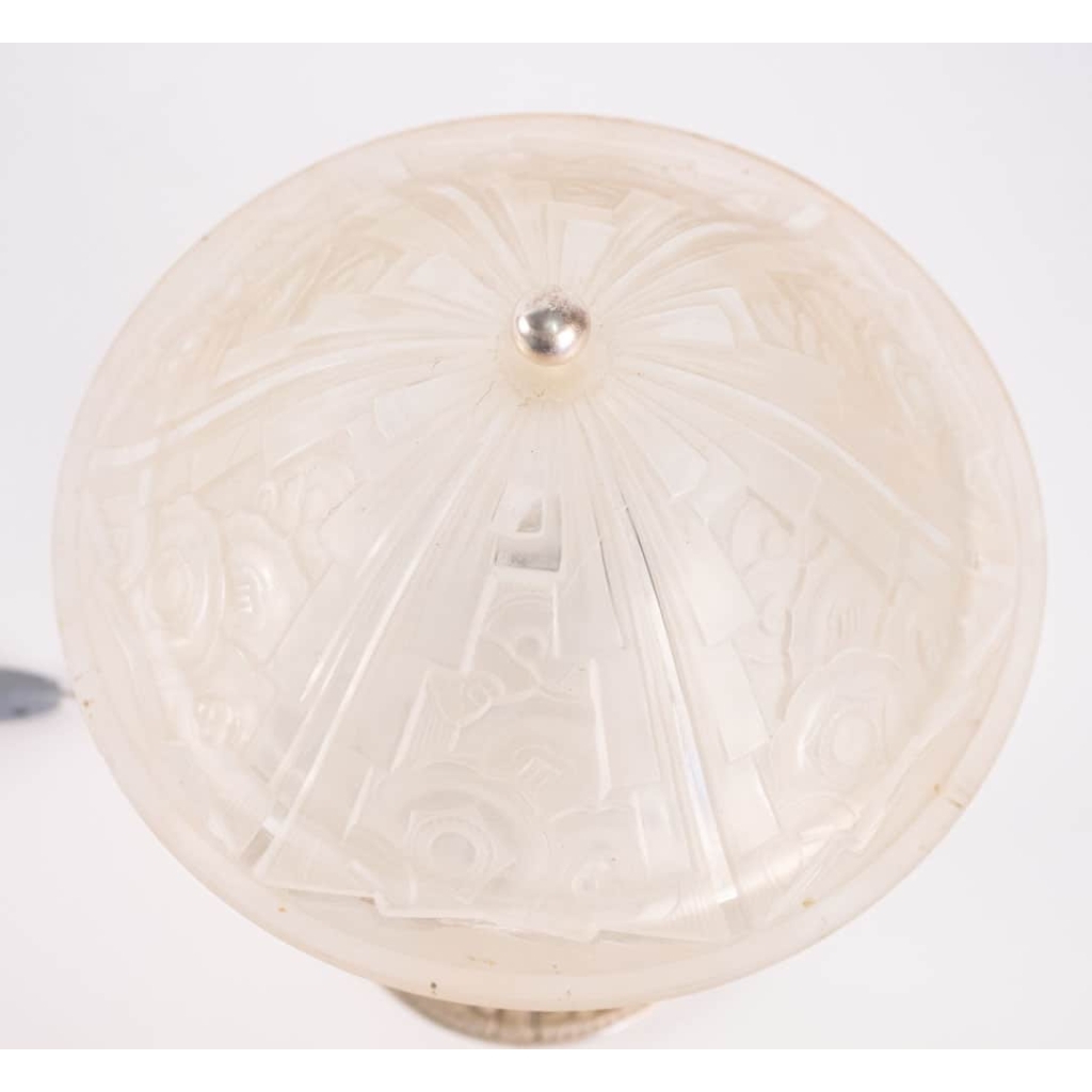 Hettier Vincent Paire de Lampes en verre 1930