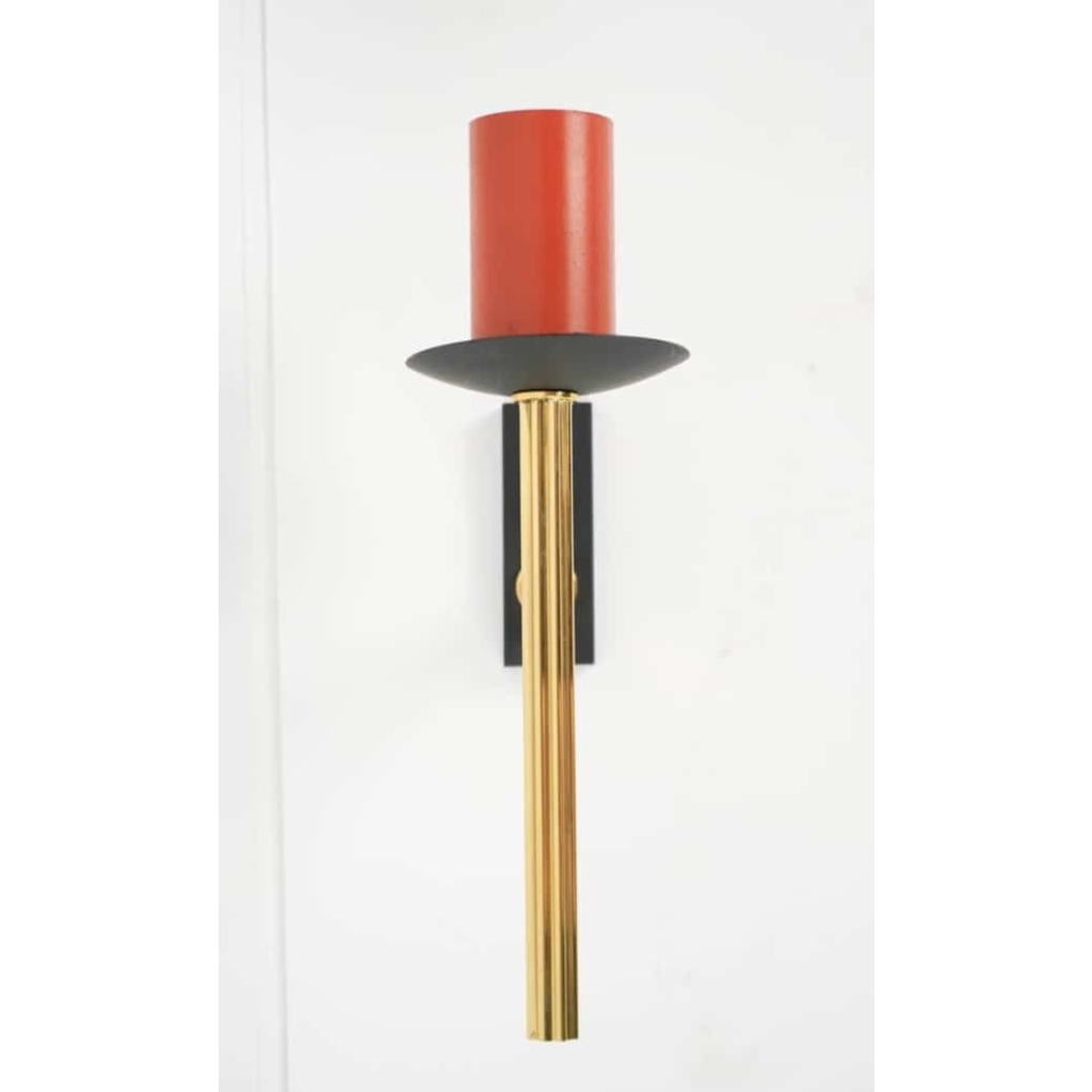 Paire d'Appliques Torchère Maison Honoré 1960