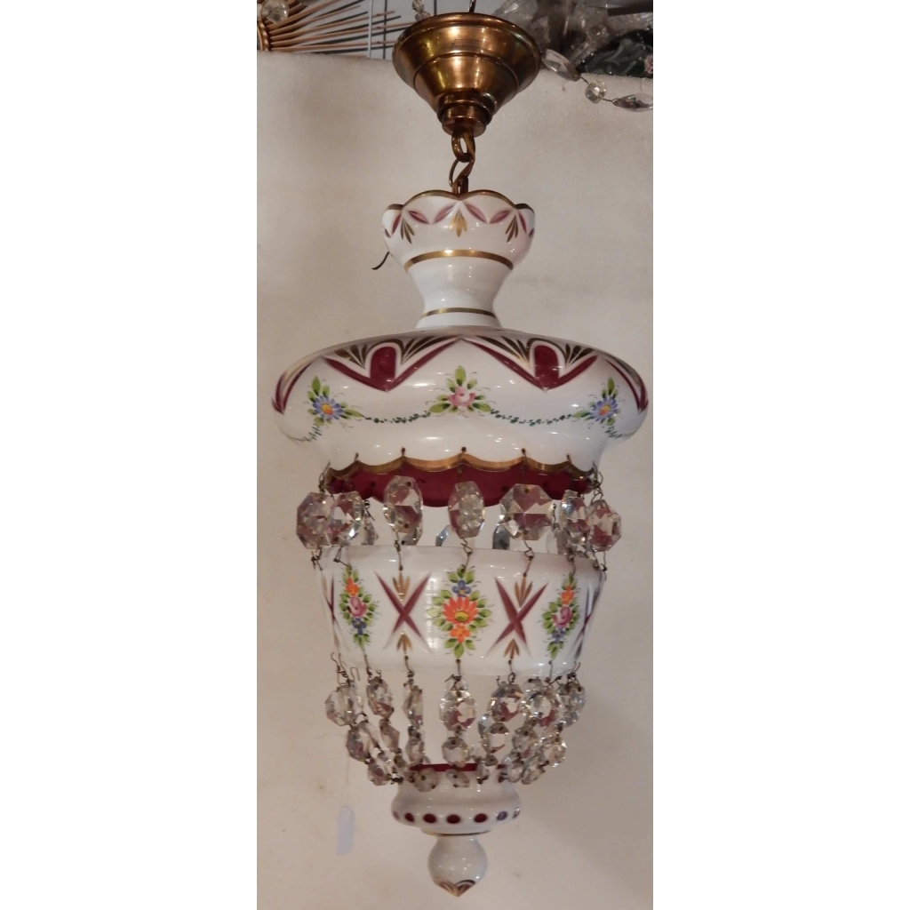 1950/60 Lustre Ou Lanterne Baccarat Overlay | Biron |||||||