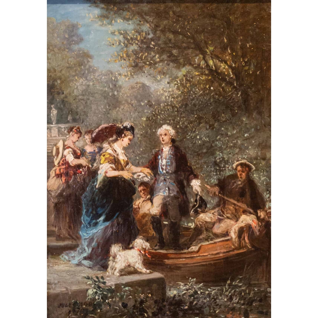 La promenade en barque par Jules Noël ( 1810-1881)