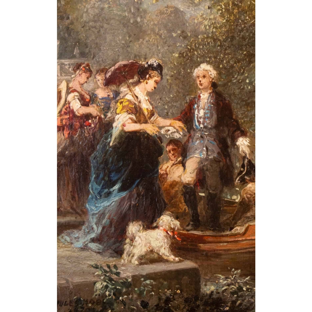 La promenade en barque par Jules Noël ( 1810-1881)