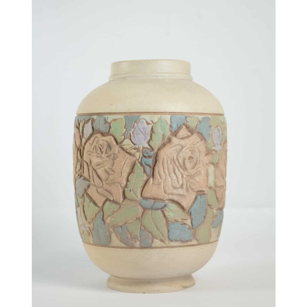 Vase ovoïde en céramique art déco, signé Joseph Mougin (1876 – 1961 ) | Biron |||||