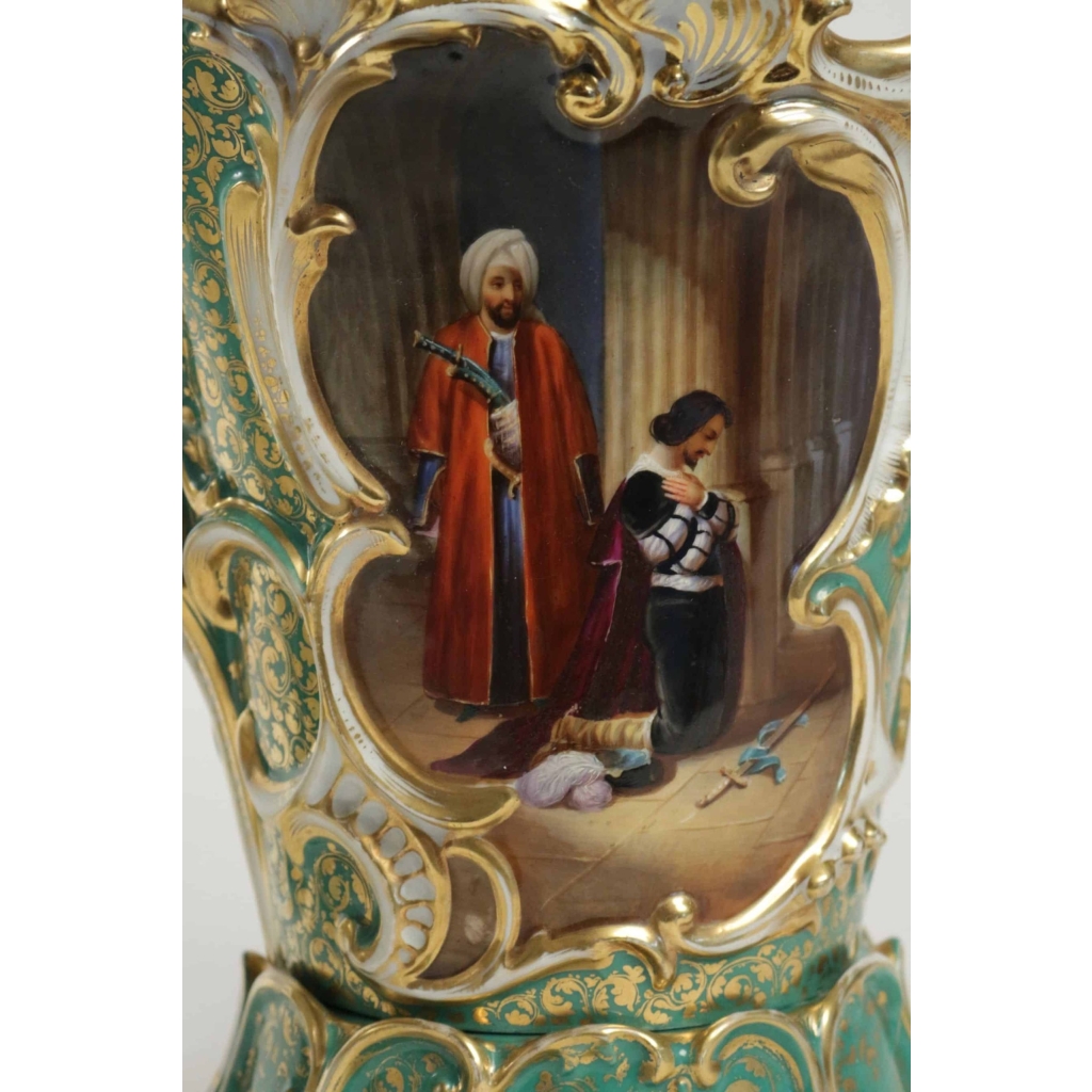 Vases de mariès en Porcelaine de Paris, céramique XIXème. | Biron Vases de mariès en Porcelaine de Paris, céramique XIXème.