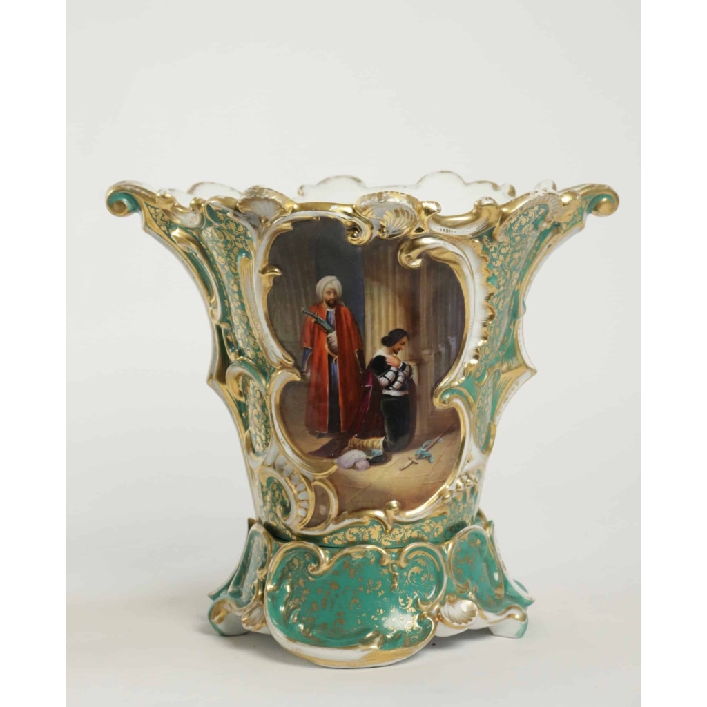 Vases de mariès en Porcelaine de Paris, céramique XIXème. | Biron Vases de mariès en Porcelaine de Paris, céramique XIXème.