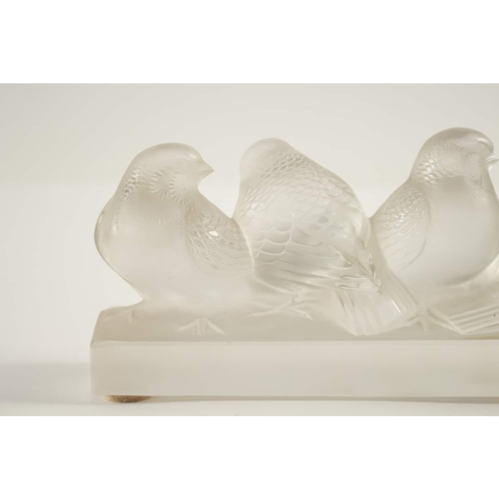 R Lalique : 6 moineaux sur une branche | Biron R Lalique : 6 moineaux sur une branche