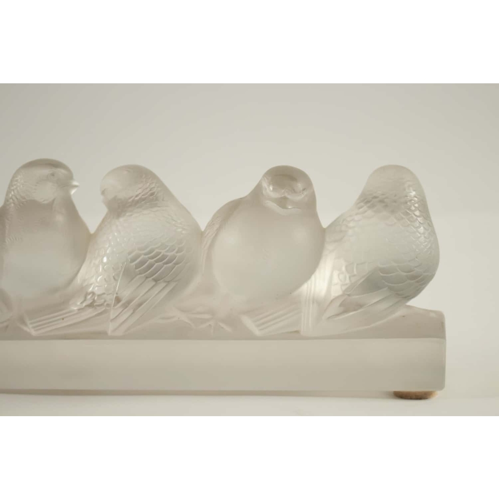 R Lalique : 6 moineaux sur une branche | Biron R Lalique : 6 moineaux sur une branche