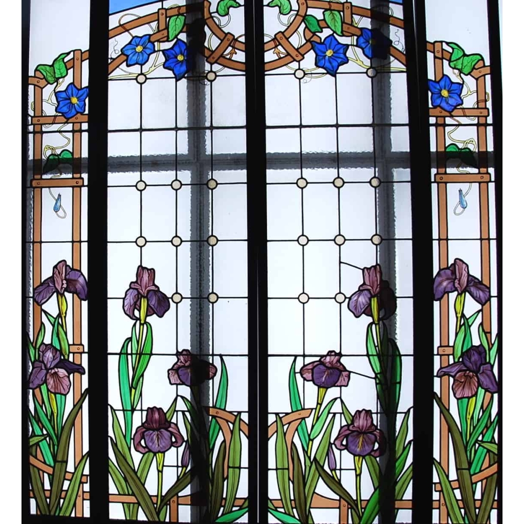 VITRAUX A DECOR D’IRIS ET DE CLEMATITES | Biron |||||