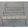 1950/70′ Paire Tables Basses en Bronze Doré Décor Palmier Maison Charles 105 X 50 cm | Biron ||||||
