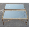 1950/70′ Paire Tables Basses en Bronze Doré Décor Palmier Maison Charles 105 X 50 cm | Biron 1950/70' Paire Tables Basses en Bronze Doré Décor Palmier Maison Charles 105 X 50 cm