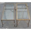1950/70′ Paire Tables Basses en Bronze Doré Décor Palmier Maison Charles 105 X 50 cm | Biron 1950/70' Paire Tables Basses en Bronze Doré Décor Palmier Maison Charles 105 X 50 cm