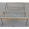 1950/70′ Paire Tables Basses en Bronze Doré Décor Palmier Maison Charles 105 X 50 cm | Biron 1950/70' Paire Tables Basses en Bronze Doré Décor Palmier Maison Charles 105 X 50 cm