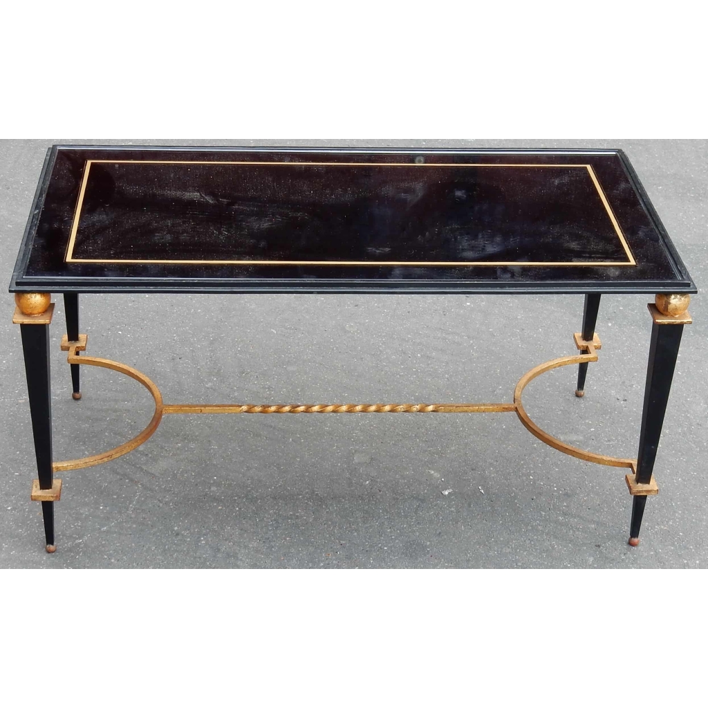 1950′ Table Basse en Fer Peint et Doré a l Or Style G Poillerat | Biron 1950' Table Basse en Fer Peint et Doré a l Or Style G Poillerat
