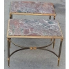 1950/70' Paire de Bouts de Canapés Maison Jansen Avec Marbre Levanto 60 X 40 X H 42 cm