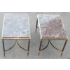 1950/70' Paire de Bouts de Canapés Maison Jansen Avec Marbre Levanto 60 X 40 X H 42 cm
