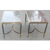 1950/70' Paire de Bouts de Canapés Maison Jansen Avec Marbre Levanto 60 X 40 X H 42 cm