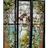 VITRAUX ART NOUVEAU FEMME A LA ROSE | Biron |||