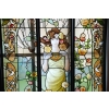 VITRAUX ART NOUVEAU FEMME A LA ROSE | Biron VITRAUX ART NOUVEAU FEMME A LA ROSE