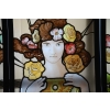 VITRAUX ART NOUVEAU FEMME A LA ROSE | Biron VITRAUX ART NOUVEAU FEMME A LA ROSE