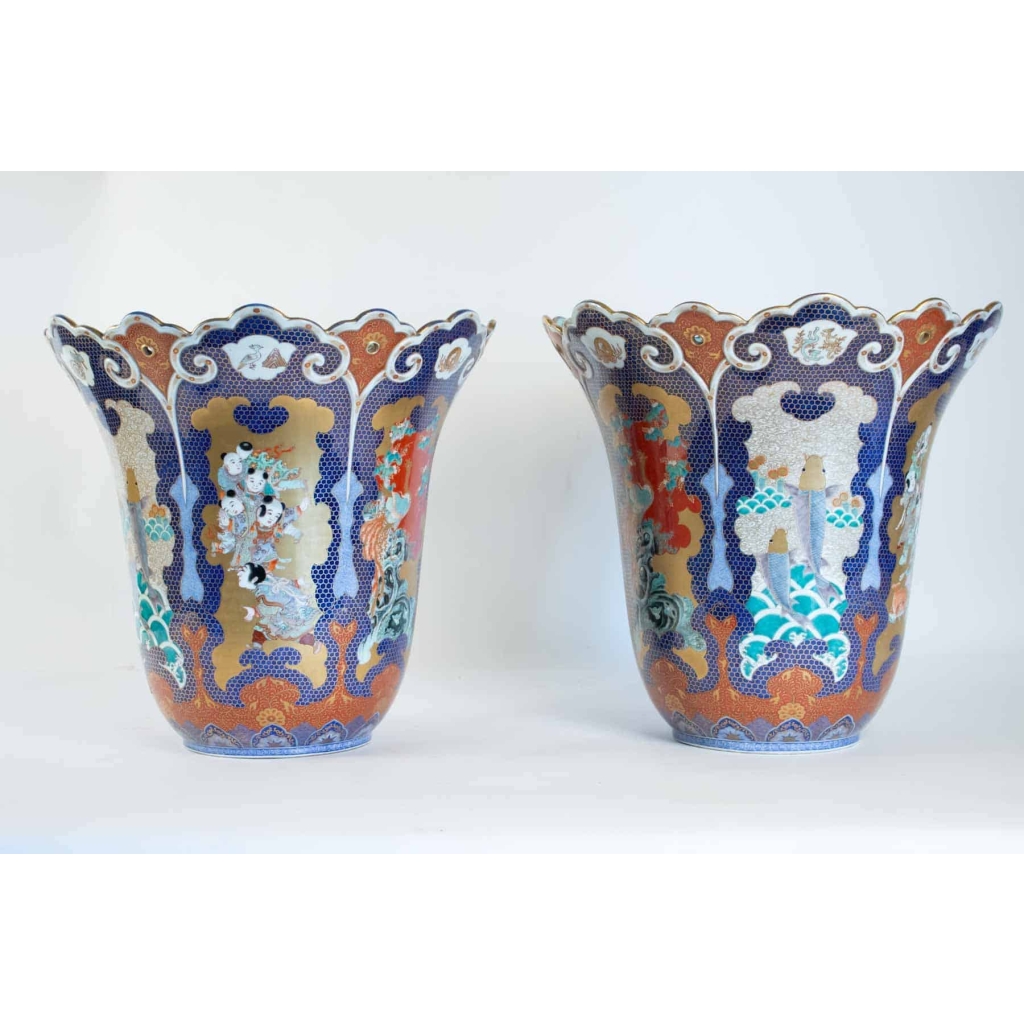 Importante Paire De Vases Du Japon Signés Fuqukawa, Milieu Du XIXème Siècle | Biron Importante Paire De Vases Du Japon Signés Fuqukawa, Milieu Du XIXème Siècle