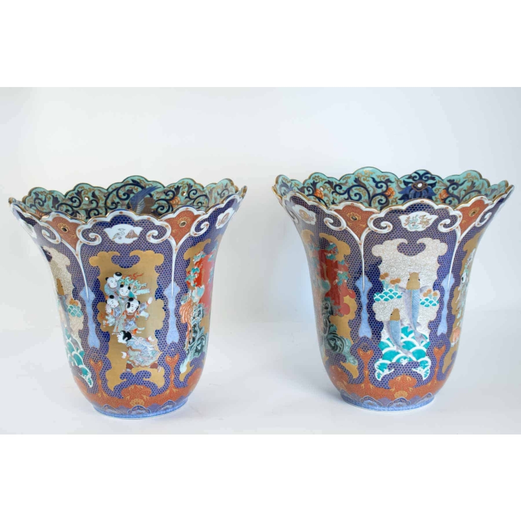 Importante Paire De Vases Du Japon Signés Fuqukawa, Milieu Du XIXème Siècle | Biron Importante Paire De Vases Du Japon Signés Fuqukawa, Milieu Du XIXème Siècle
