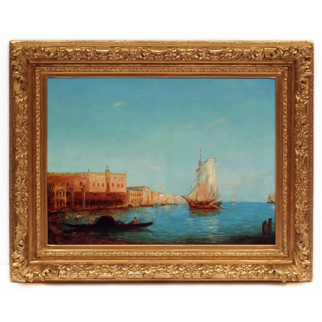 Alfred August Felix Bachman Venice The Lagoon, Painting 19th Century Circa 1890 | Biron ||||