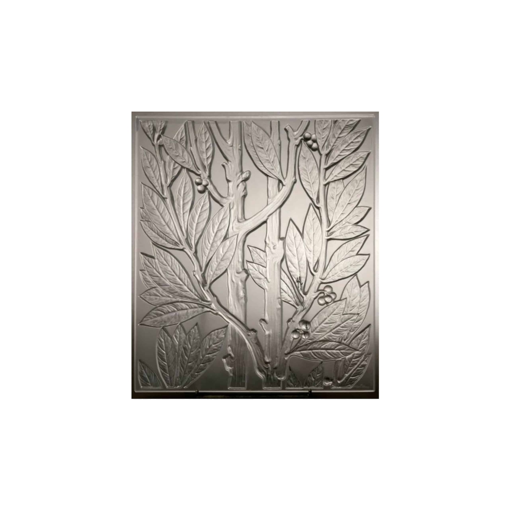 LALIQUE France. Trois panneaux « LAURIERS » | Biron LALIQUE France. Trois panneaux "LAURIERS"
