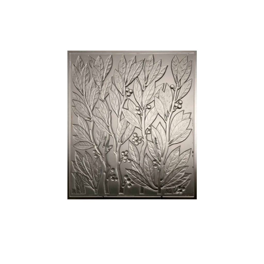LALIQUE France. Trois panneaux « LAURIERS » | Biron LALIQUE France. Trois panneaux "LAURIERS"