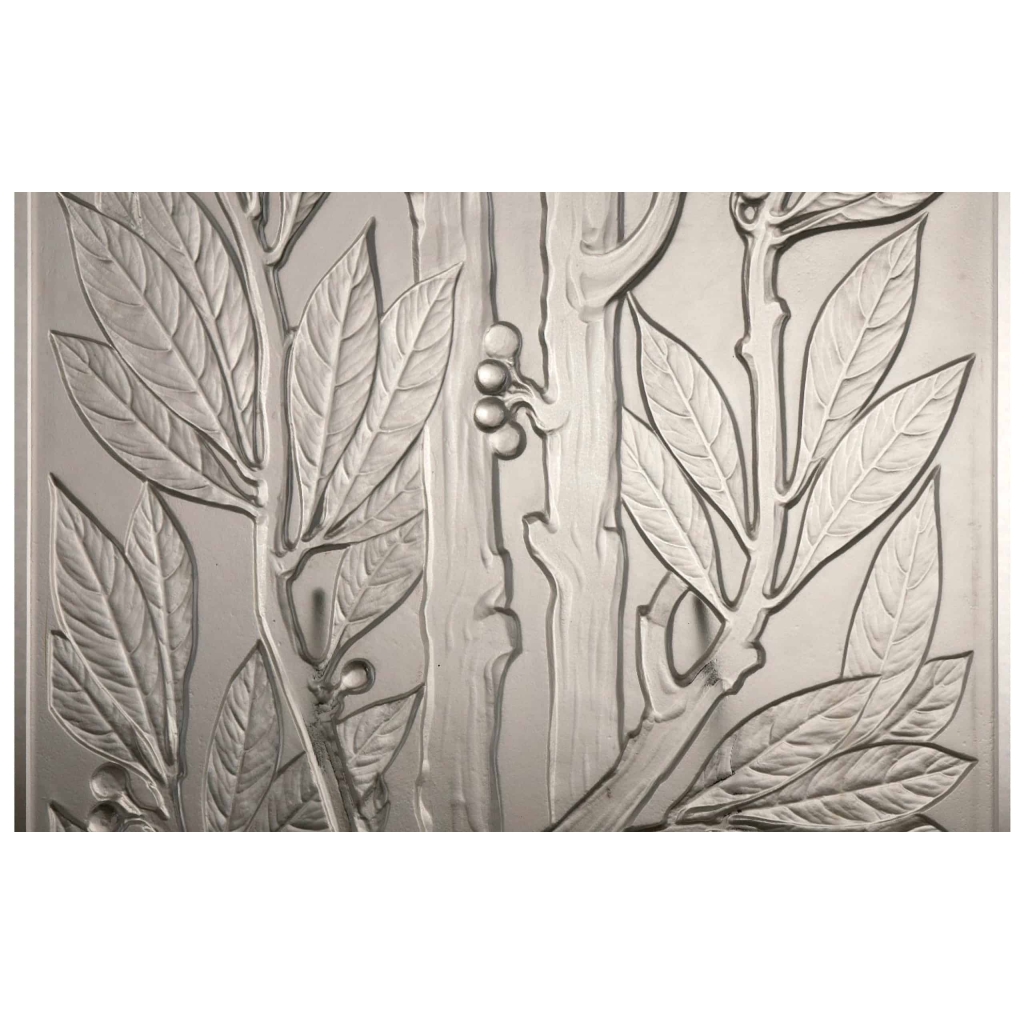 LALIQUE France. Trois panneaux « LAURIERS » | Biron LALIQUE France. Trois panneaux "LAURIERS"