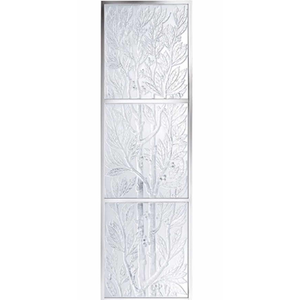 LALIQUE France. Trois panneaux « LAURIERS » | Biron LALIQUE France. Trois panneaux "LAURIERS"