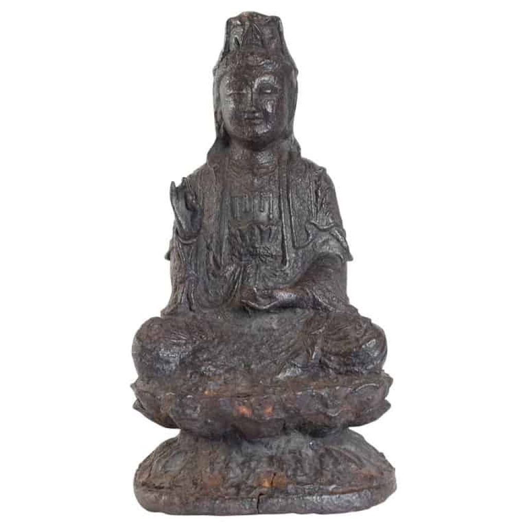 Bouddha en Fonte de Fer, Patine Brune | Biron ||||||||||