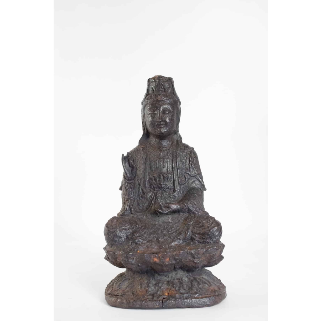 Bouddha en Fonte de Fer, Patine Brune | Biron Bouddha en Fonte de Fer, Patine Brune