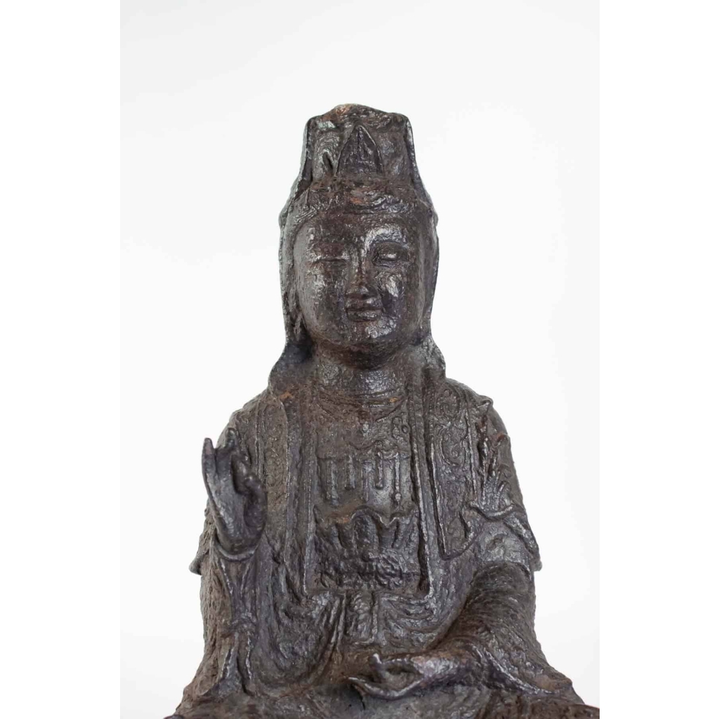 Bouddha en Fonte de Fer, Patine Brune | Biron Bouddha en Fonte de Fer, Patine Brune