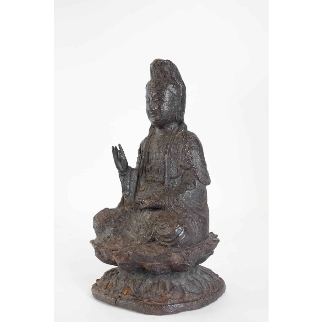 Bouddha en Fonte de Fer, Patine Brune | Biron Bouddha en Fonte de Fer, Patine Brune