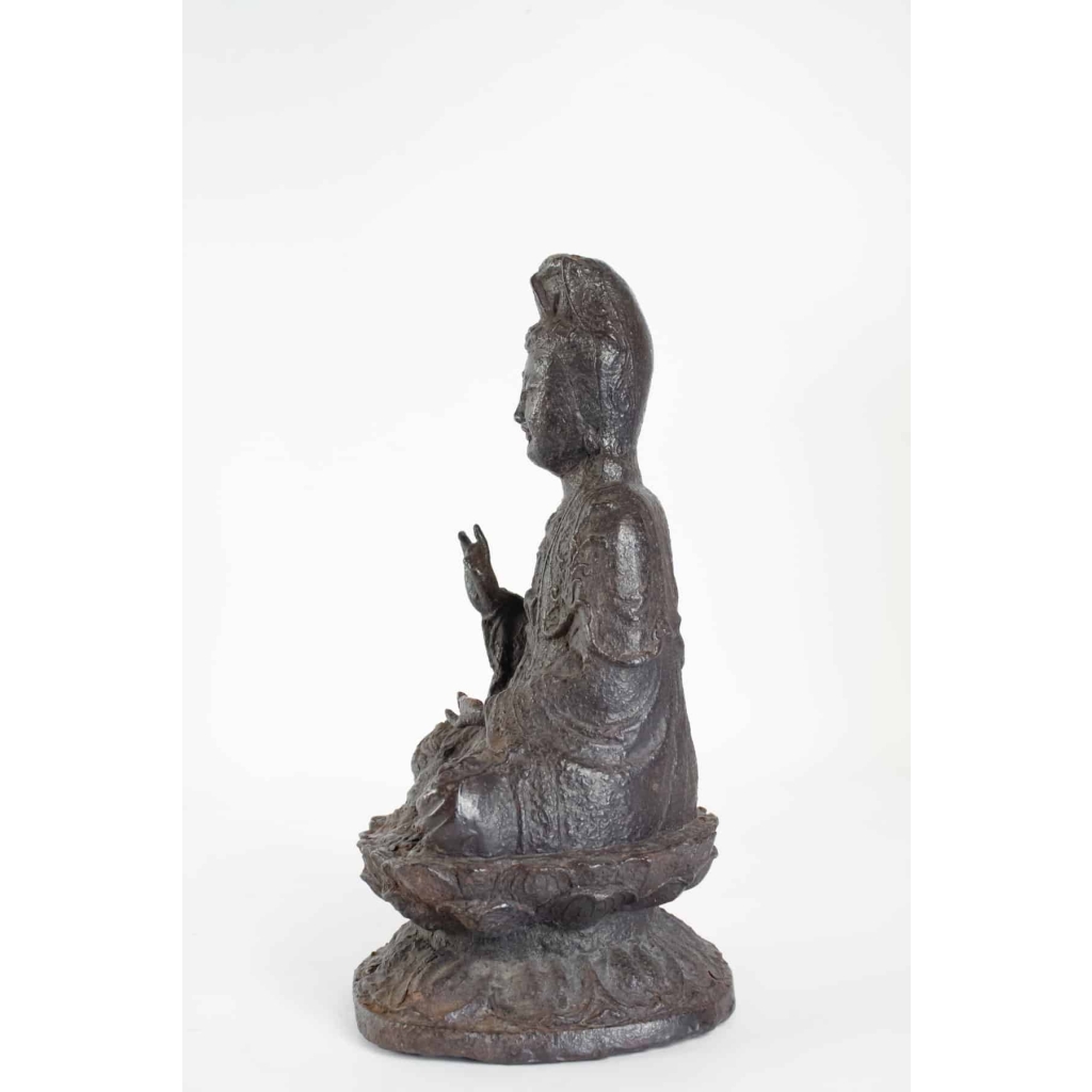 Bouddha en Fonte de Fer, Patine Brune | Biron Bouddha en Fonte de Fer, Patine Brune
