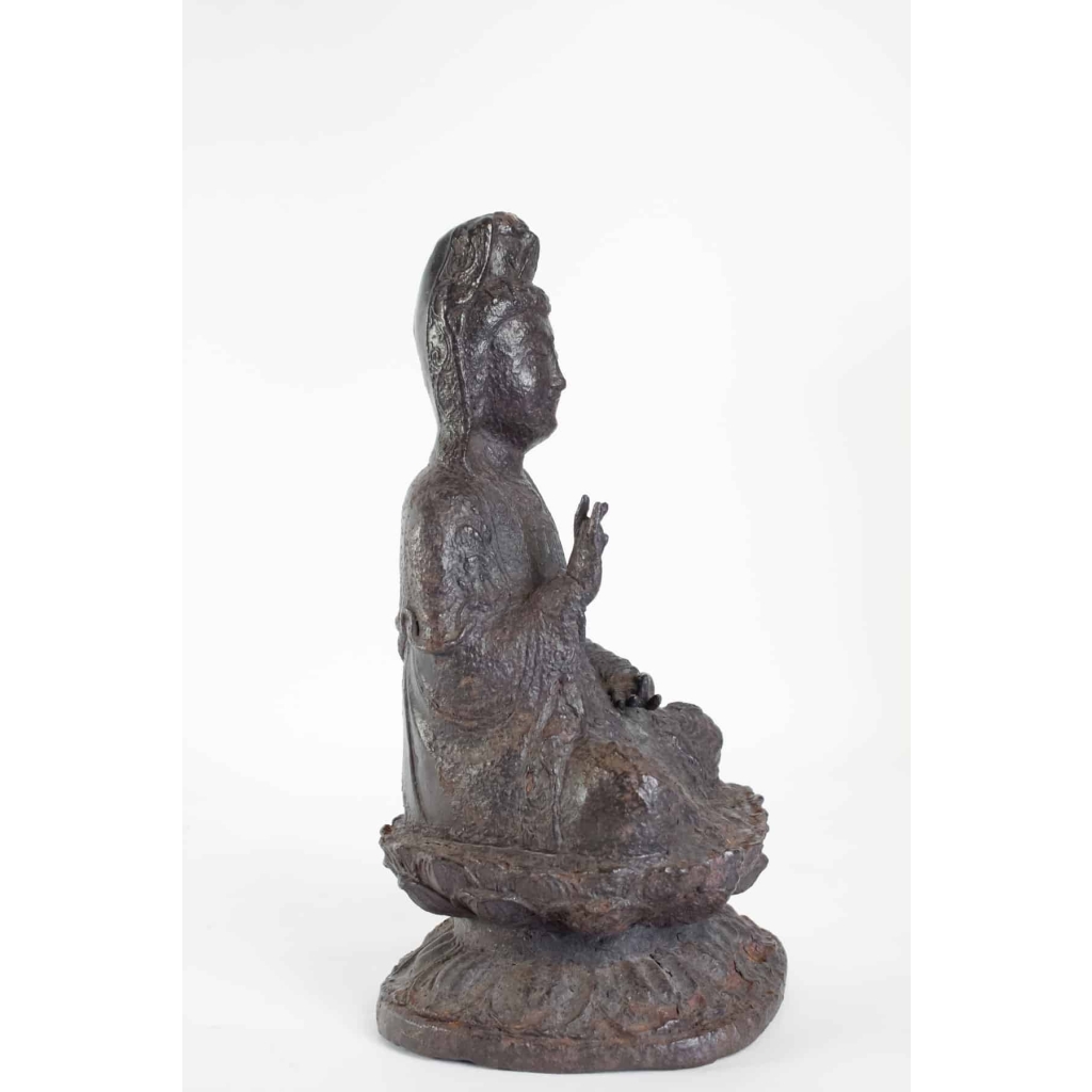 Bouddha en Fonte de Fer, Patine Brune | Biron Bouddha en Fonte de Fer, Patine Brune